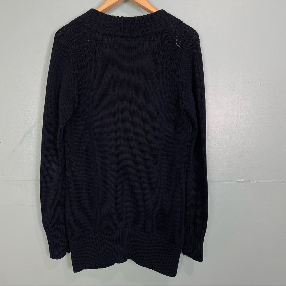 All Saint Spitafields Contrast Knit Long Cardigan Black Size 8 - Picture 10 of 12